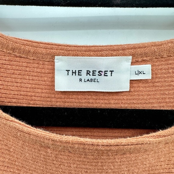 REVOLVE THE RESET L/XL Essential linen dolman sleeve rib woman oversized tunic - Picture 4 of 13